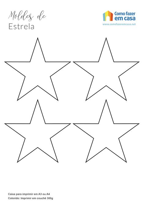 molde de estrela para imprimir
